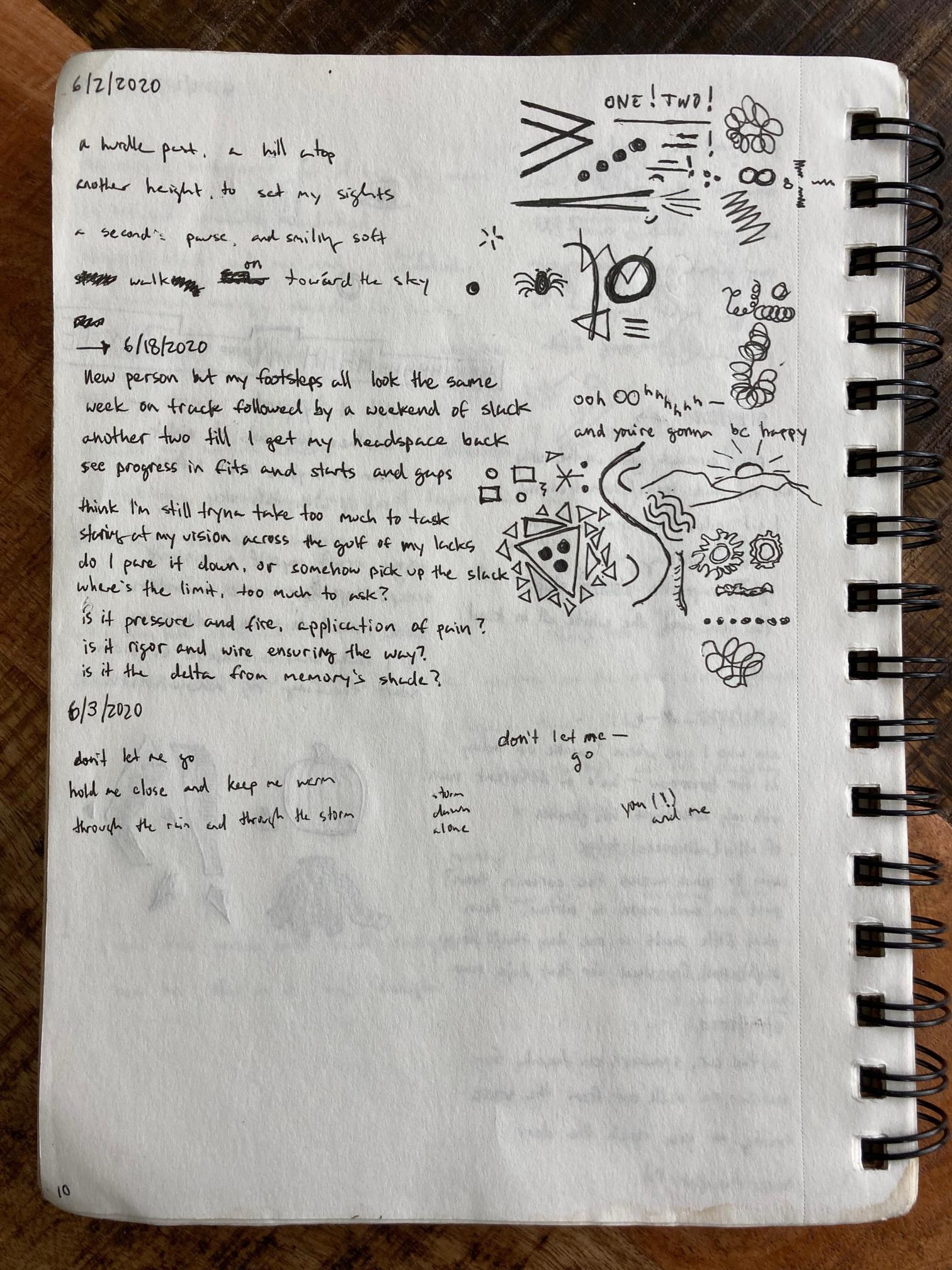 photo of sketchbook page 10