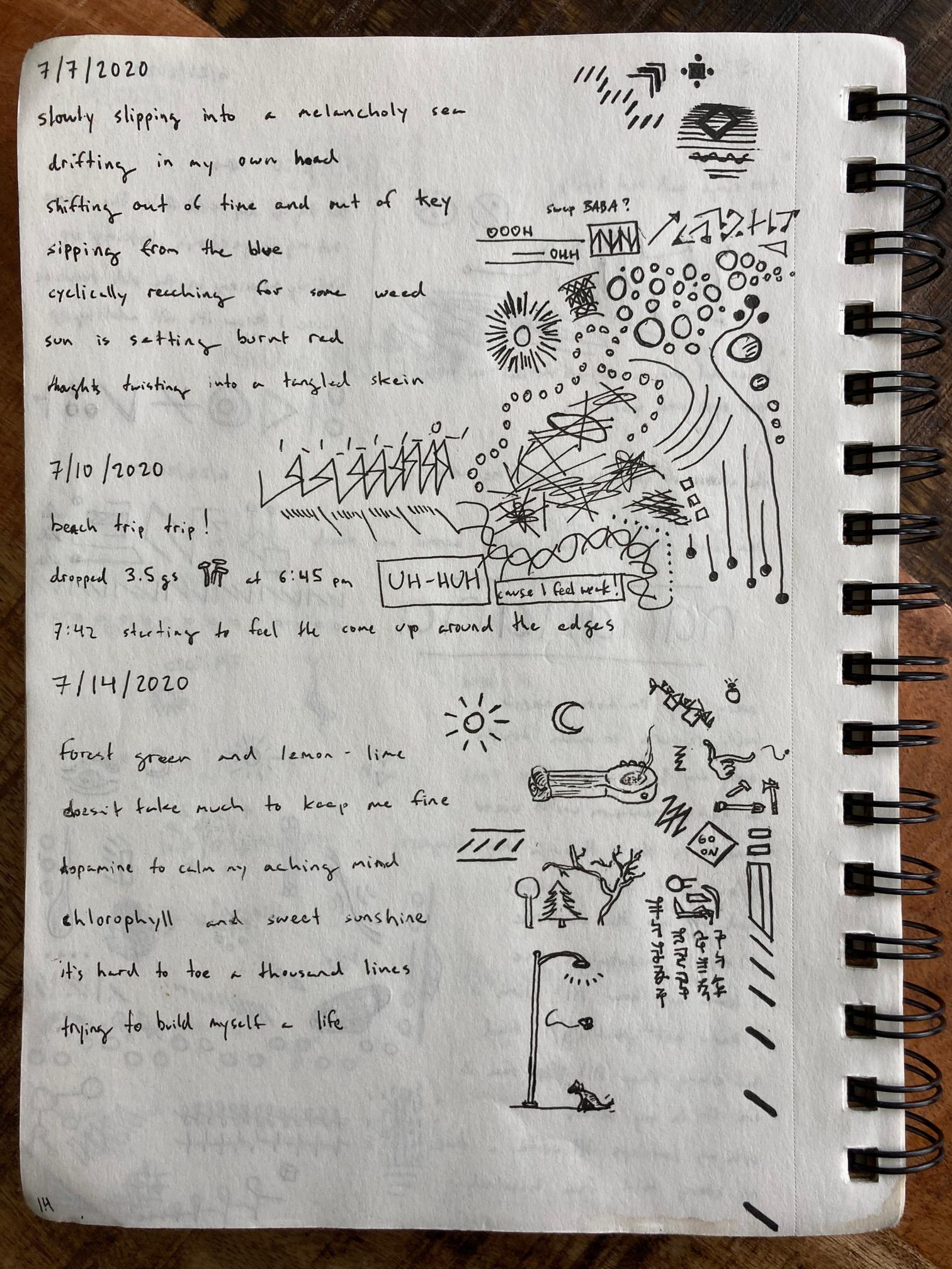 photo of sketchbook page 14