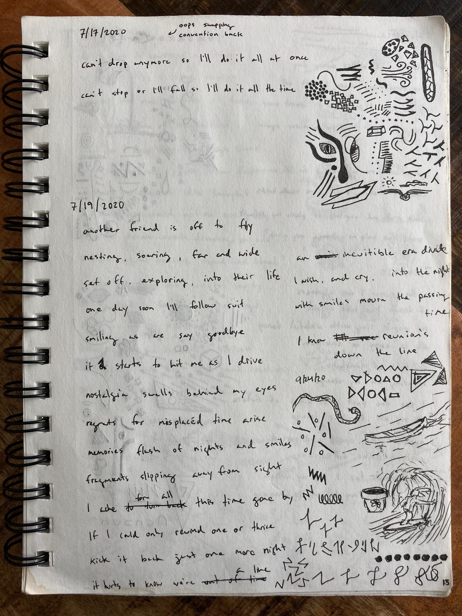 photo of sketchbook page 15