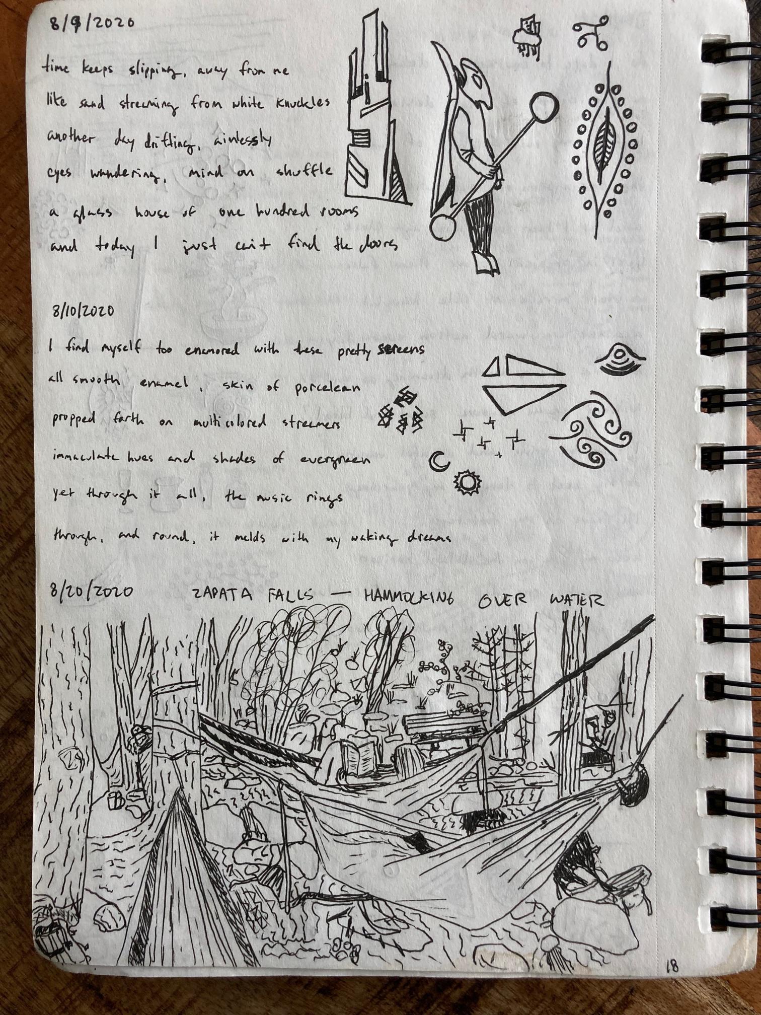 photo of sketchbook page 18