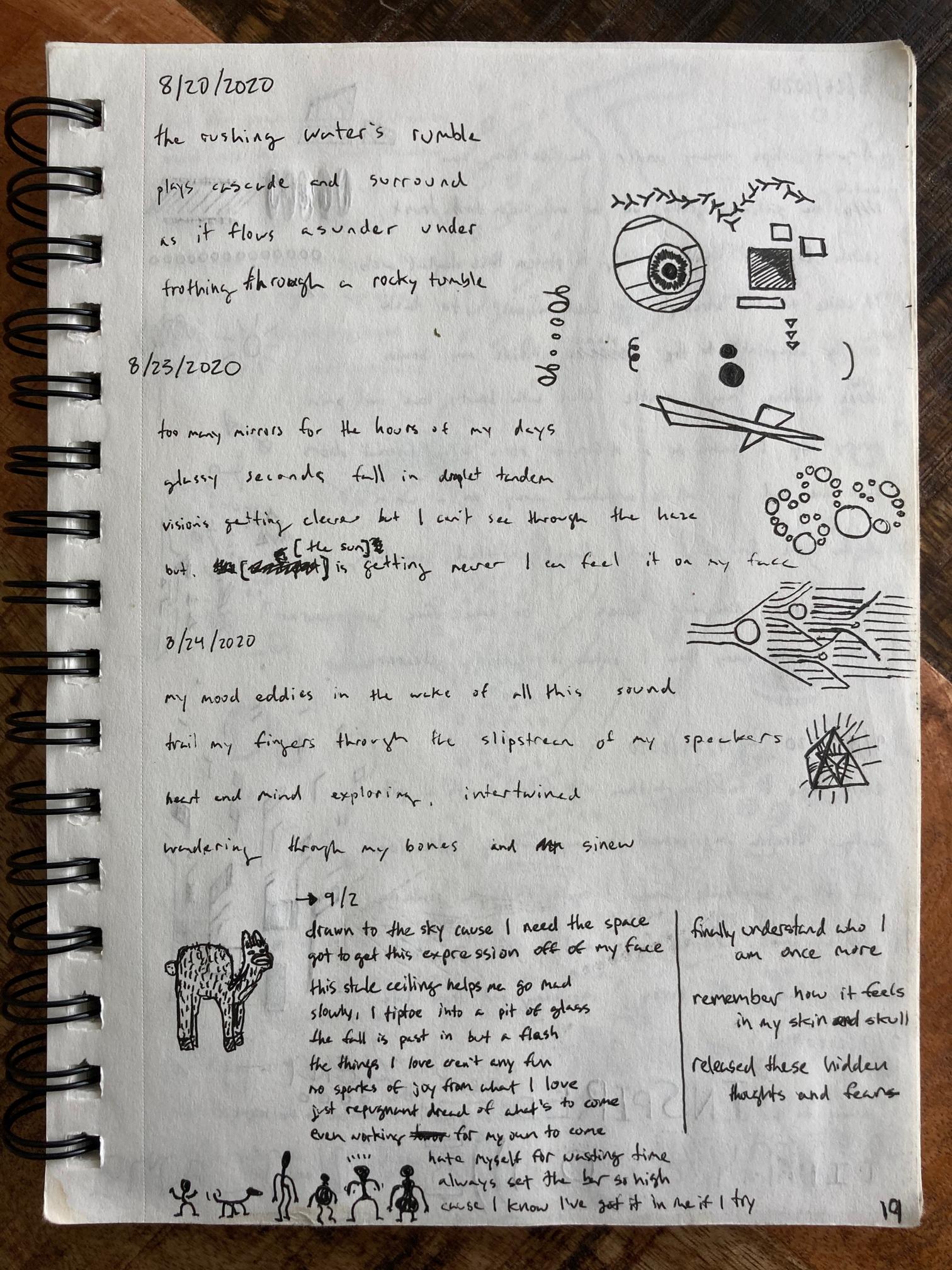 photo of sketchbook page 19