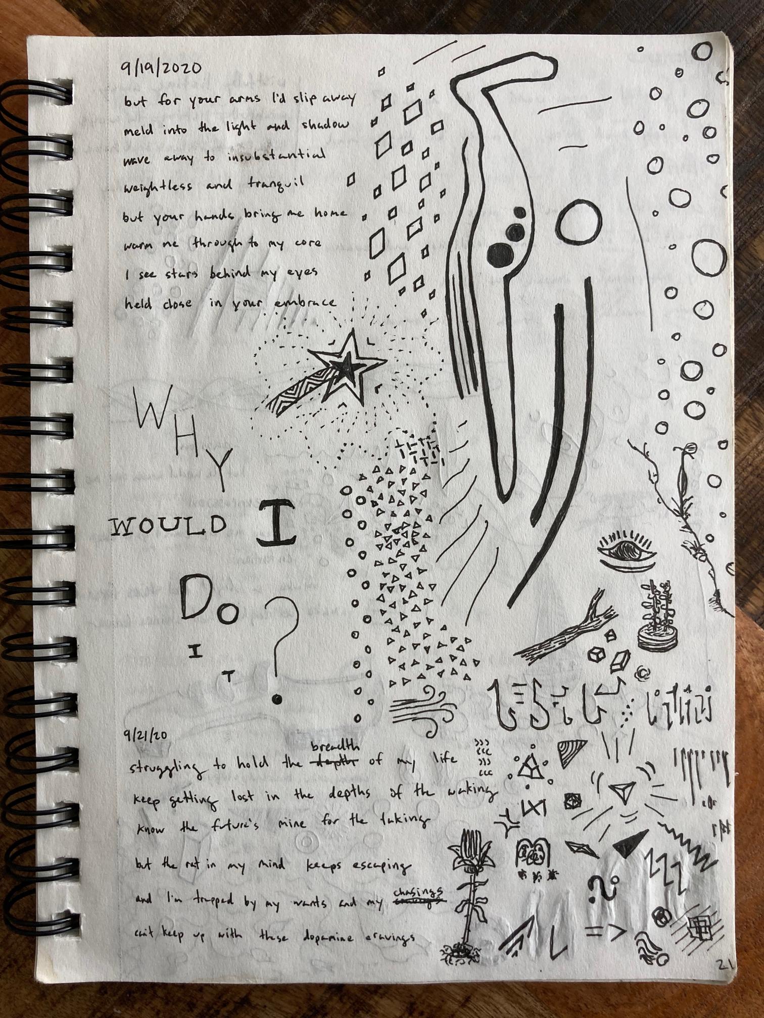 photo of sketchbook page 21