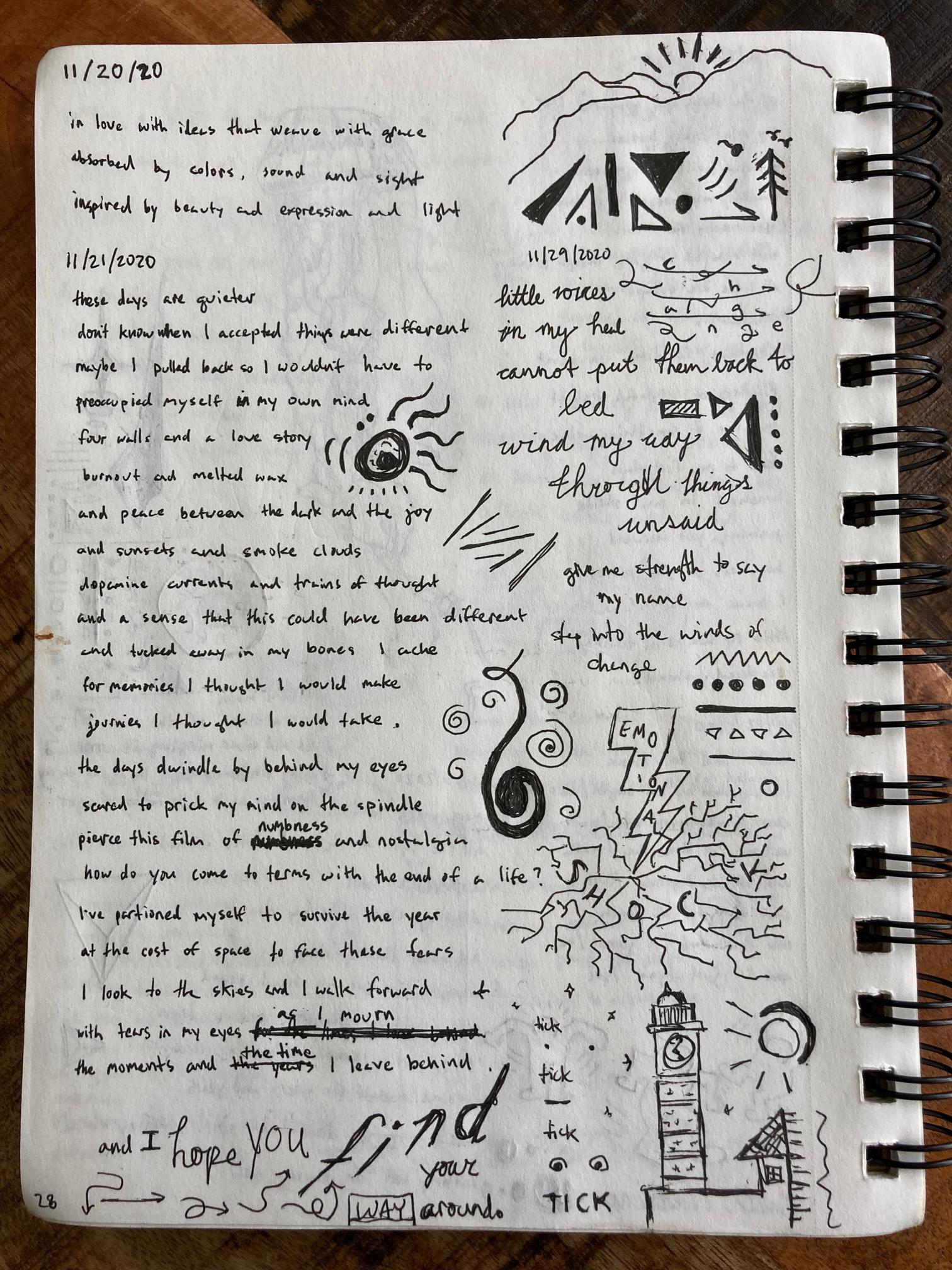 photo of sketchbook page 28