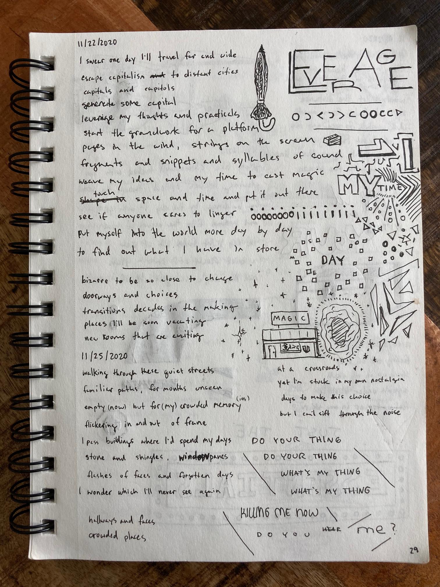 photo of sketchbook page 29