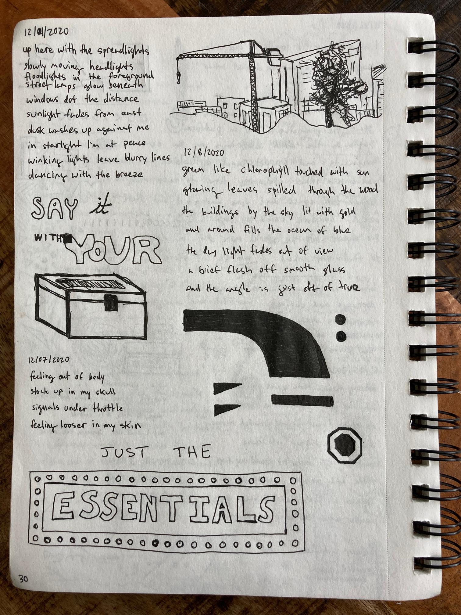 photo of sketchbook page 30