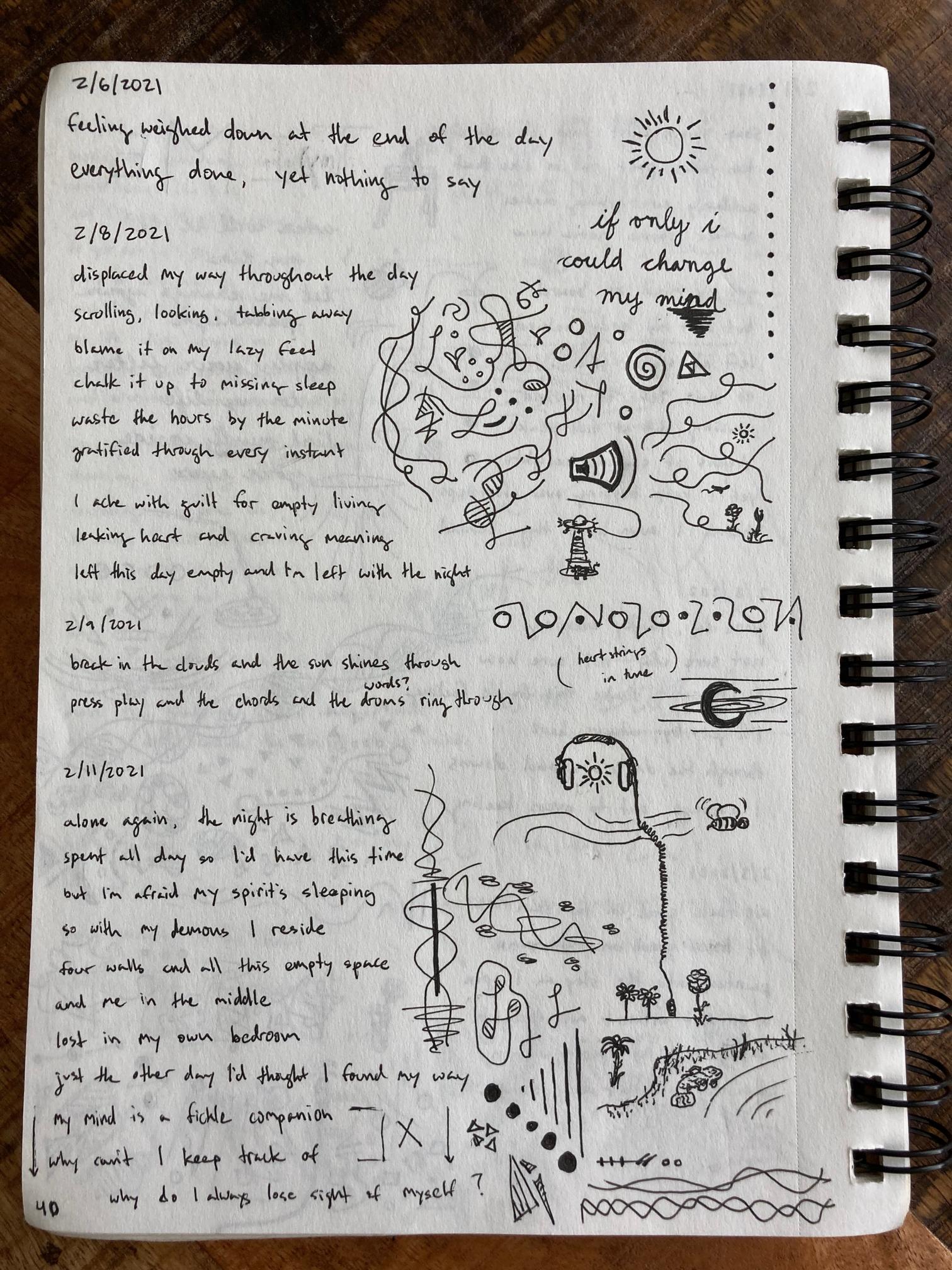 photo of sketchbook page 40