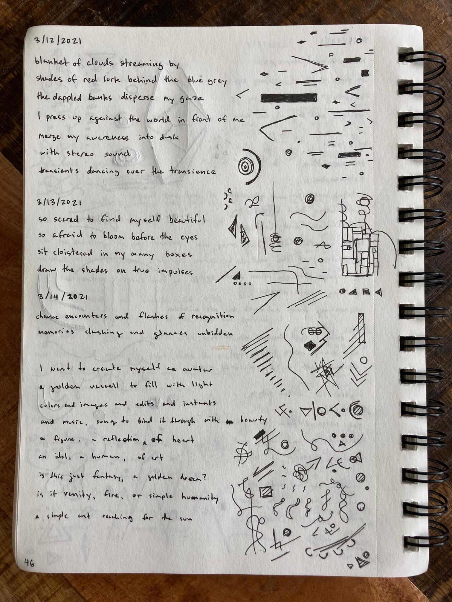 photo of sketchbook page 46