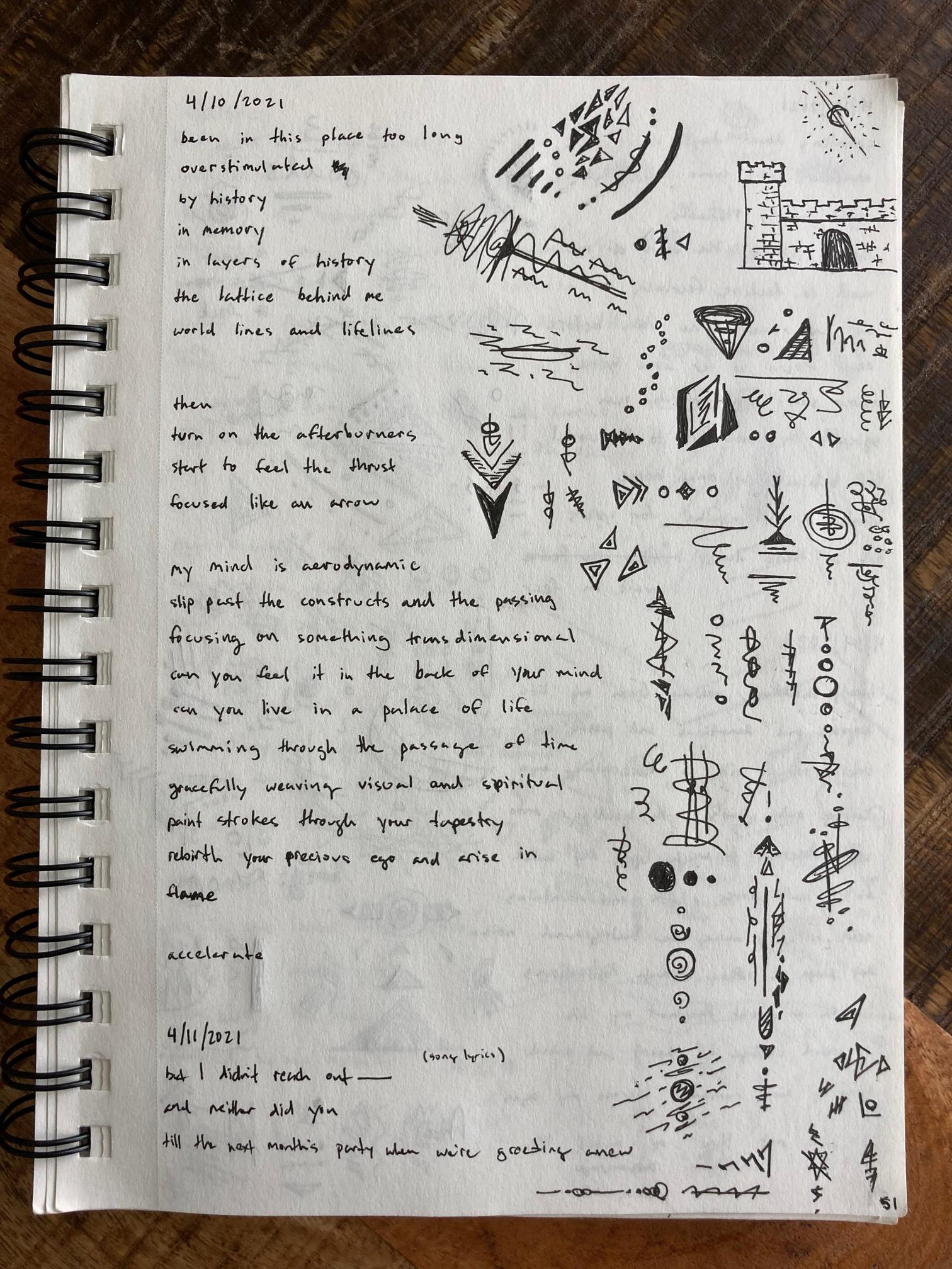 photo of sketchbook page 51