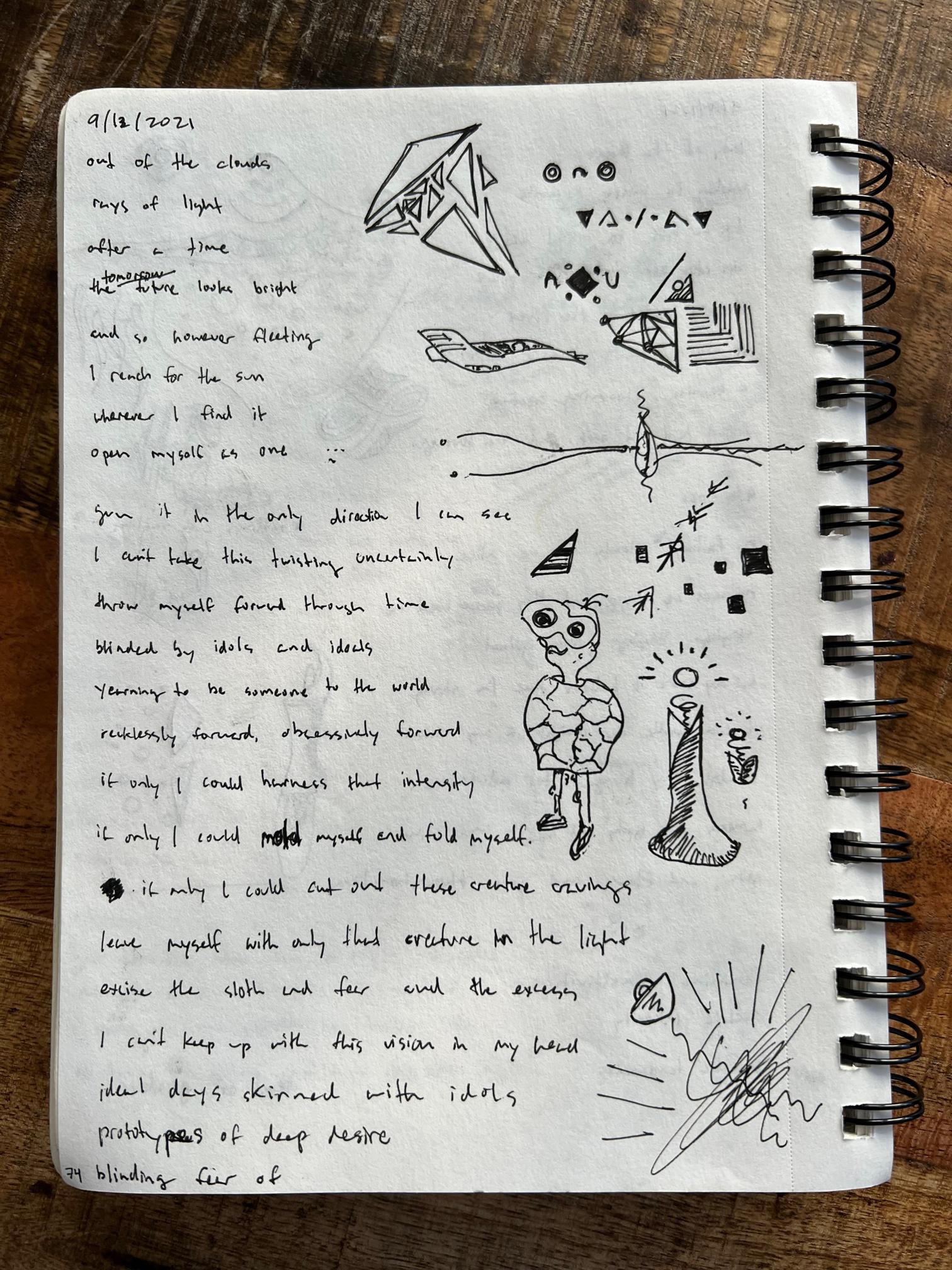 photo of sketchbook page 74