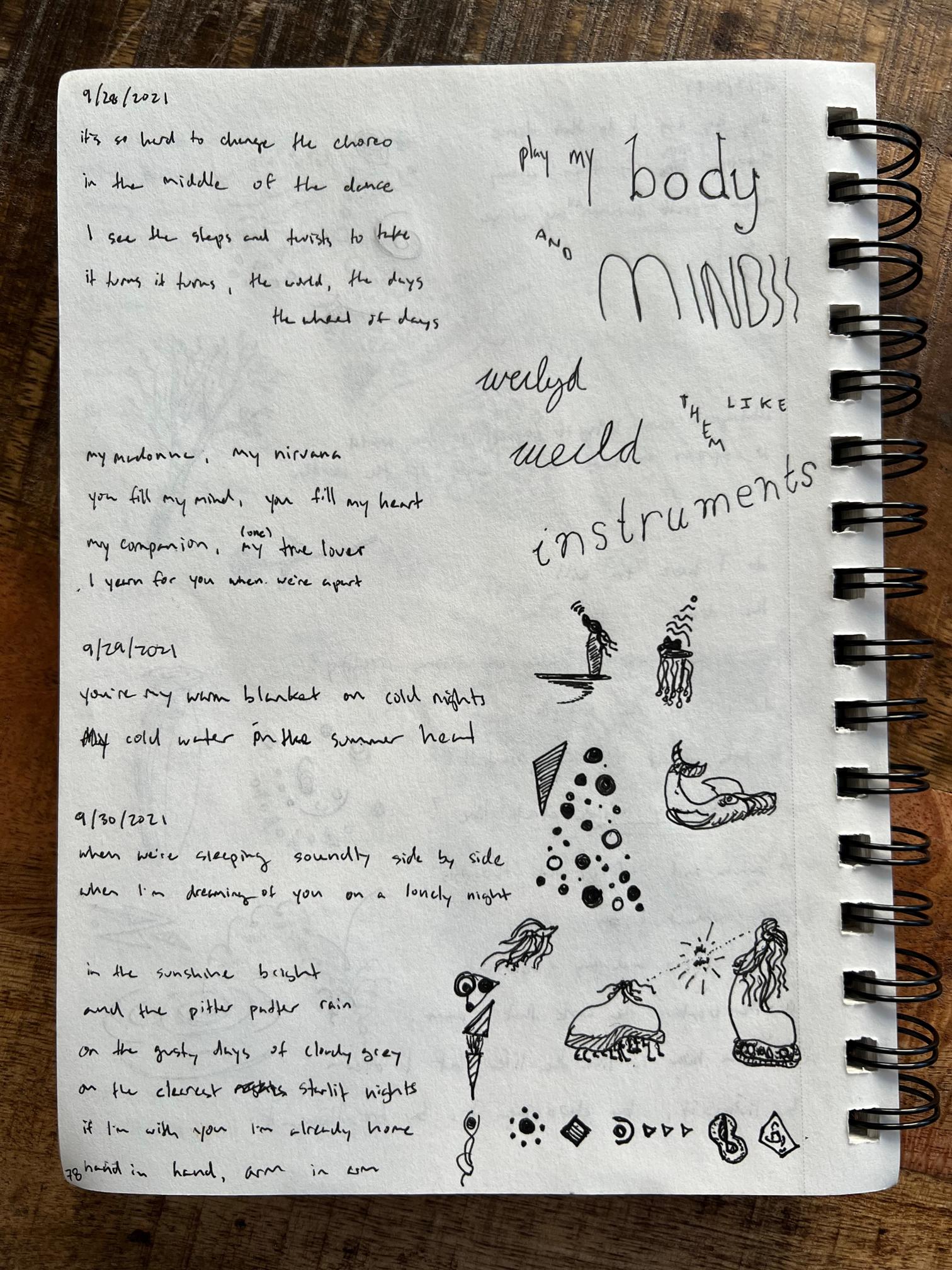 photo of sketchbook page 78